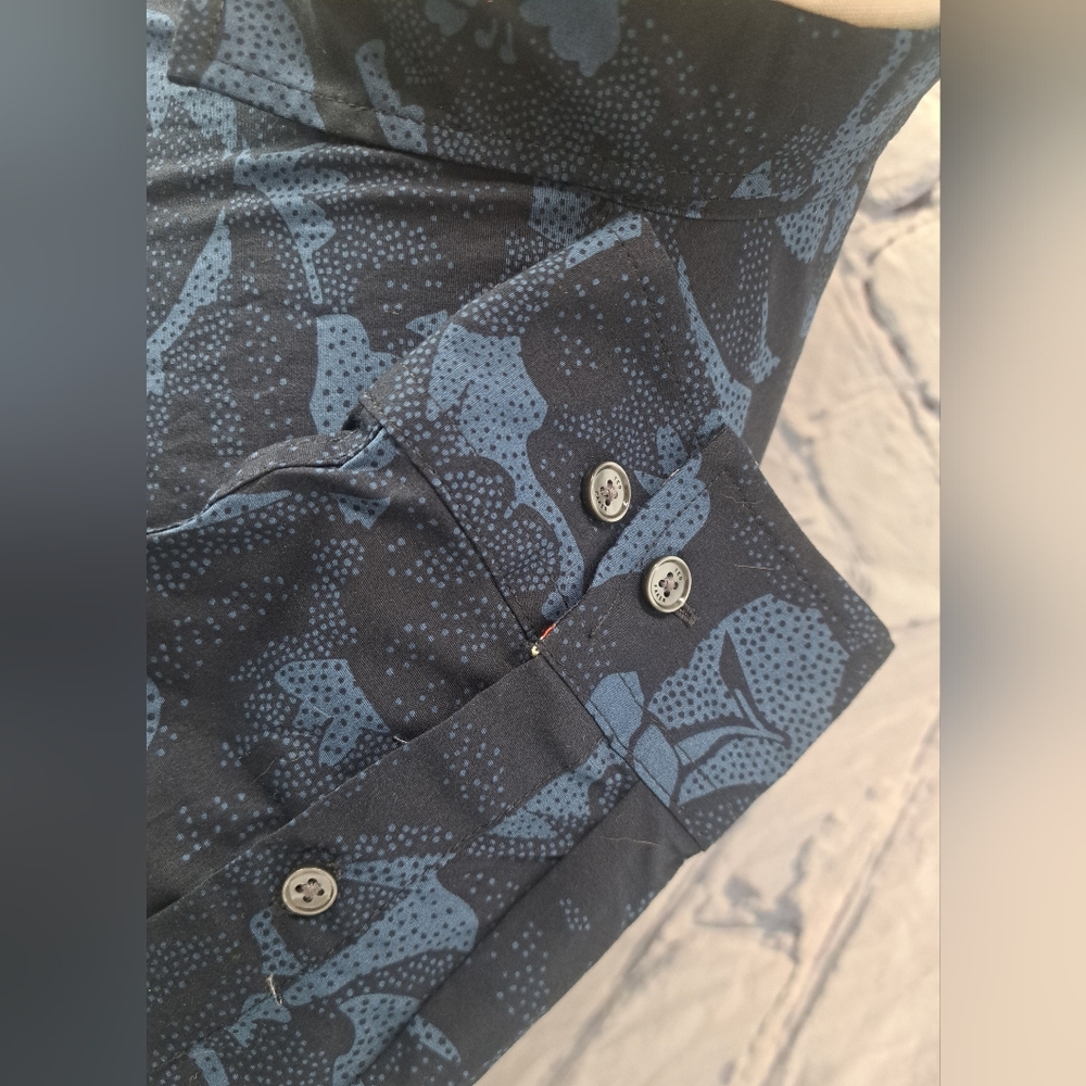 Ted Baker Men's Button Down Shirt Floral Flowers Africa Kenya Blue Size Large - Picture 12 of 12